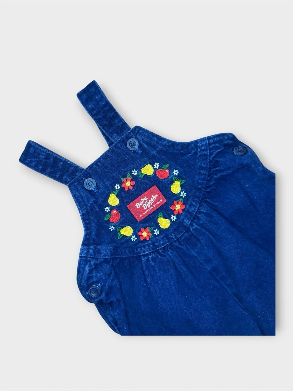 OshKosh B’gosh Fruit Floral Embroidered Dark Washed Denim Overalls